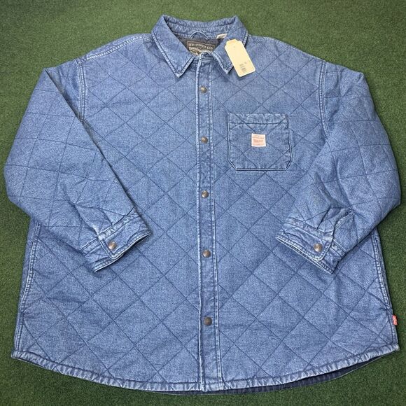 Sz 2XL Levi's Workwear Overshirt Quilted Denim Jacket Shacket Men's MSRP $128 - Picture 1 of 11